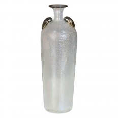 Petite gold fleck amphora Murano glass vase